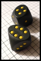 Dice : Dice - 6D Pipped - Black Wurfel Assymetrical Shape with Yellow Pips - SK Collection buy Nov 2010